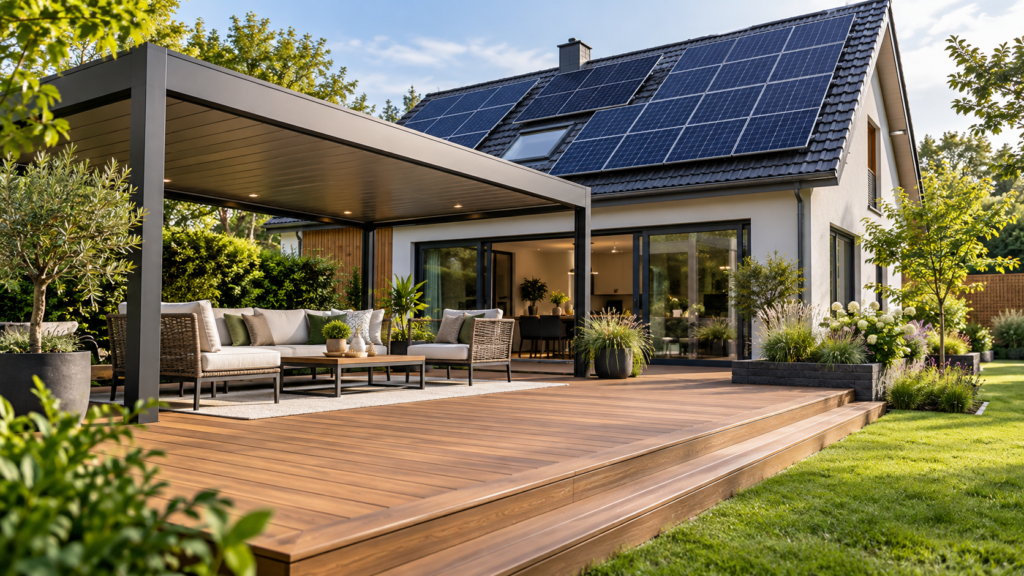 Improving Outdoor Spaces with Modern Decking, Solar Energy and Practical Canopies